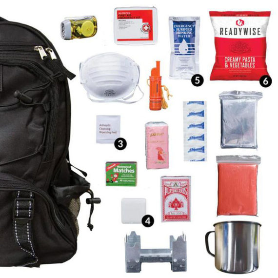 64 Piece Bugout Bag Backpack with Meals